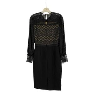Catherine Deane Noelle Dress Long Sleeve Black Lace Size US 6